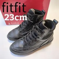 美品 fitfit ハイライズ レディース ハイカットブーツ 黒 23㎝のサムネイル