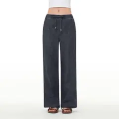andar ワイドパンツ デニム イージーパンツ
