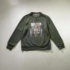 古着 馬車 乗馬 グラフィックプリントスウェットトップス グリーン/DZ64