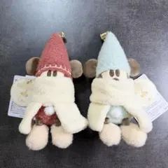 新品未使用 リルリンリン 水色 青 ぬいぐるみバッジ クリスマス　ディズニー