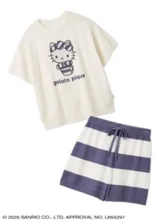 ジェラピケ サンリオ ハローキティ スムーズィーセットアップ BLUE