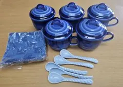 年末セール【新品】 昭和レトロ ルクルーゼ風 蓋付き蒸し碗