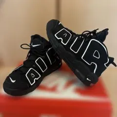 NIKEエアモアアップテンポ ブラック ホワイト 24cm 箱あり❣️