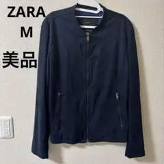 ZARA スエード調 ジャケット ネイビー Mのサムネイル