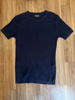 美品 ZARA MAN ザラマン サマーニット 半袖 ネイビー 紺色のサムネイル