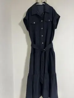 rienda シャツワンピース 半袖 ロング丈