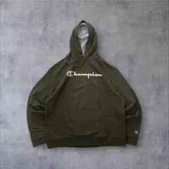 【champion】アメリカ古着チャンピオンパーカー4XLカーキスポーティー
