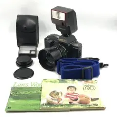 【動作保証】 Canon T70 フィルム一眼レフカメラ フラッシュ・取説付き