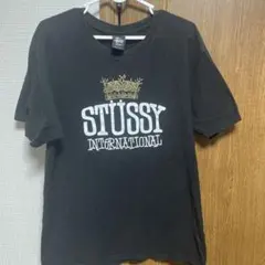 STUSSY Tシャツ ブラック クラウン王冠ロゴ
