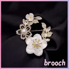 ブローチ　桜　花　パール　セレモニー　入学式　入園式　卒業式　フォーマル