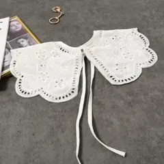 つけ襟 ホワイト レース フリル リボン 誕生日 発表会 フォーマル 行事