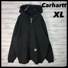 Carhartt ジップパーカー ワンポイントロゴ XL ブラック カーハート
