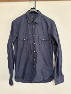 【美品】ZARA MAN ザラマン 長袖 ワークシャツ ネイビー M メンズ