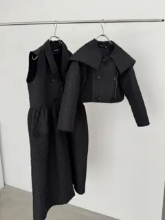 トリココムデギャルソン キルティング フレアコート 3way ブラック S