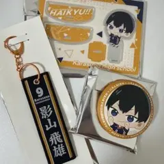ハイキュー タイトーくじ 影山飛雄 アクリルスタンド 缶バッジ フライトタグ