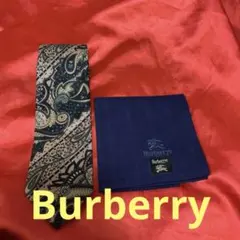 Burberryネクタイ、ハンカチ