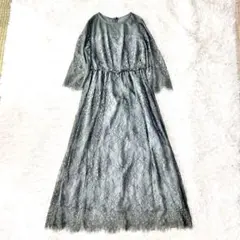 アサクラ　パーティードレス 総レース 結婚式 オケージョン 上品 袖カバー　緑