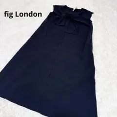 フィグロンドン　美品 ボウタイロングワンピース　ドレス(F)リボン ストレッチのサムネイル
