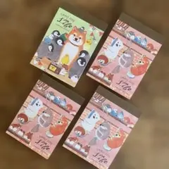 ほっこりアニマル A6 メモ帳 80枚 ４冊セット