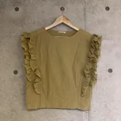 ROSE BUD フリル半袖トップス オリーブグリーンのサムネイル