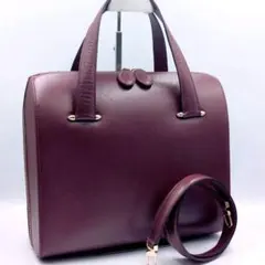 Cartier カルティエ ハンドバッグ レザー ボルドー 2WAY A4 本革