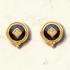 極美品 Burberrys バーバリーイヤリング グリーン ゴールドヴィンテージ