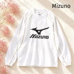 【ミズノ】美品✨ビッグロゴ ラグラン スウェット トレーナー長袖 白 L メンズのサムネイル