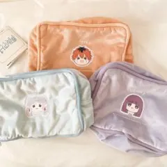 3個　葬送のフリーレン　スクエアポーチ　シュタルク　オレンジ　小物入れ　未使用