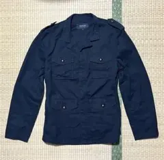 COMME CA ISM ミリタリー ジャケット 開襟 メンズ 黒 L