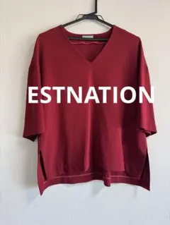 ESTNATION エストネーション ボルドー カットソー プルオーバー 赤のサムネイル