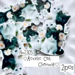 ♡no.1305ねこのアクリルチャーム④♡ネコ猫レトロ黒猫三毛猫白猫ペットジジ