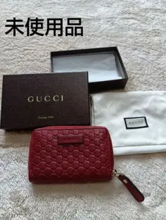 《未使用品》 GUCCI マイクロシマ ラウンドファスナー 小銭入れ 箱付き