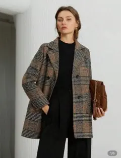 チェック　コート