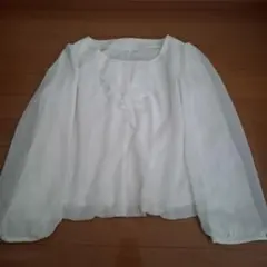 ホワイトブラウス L