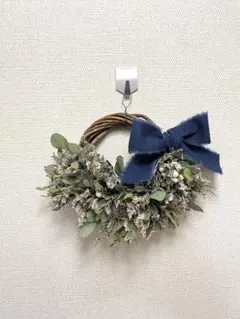 ユーカリリース⁑ドライフラワー⁑ほんのりブルー⁑ハーフリース
