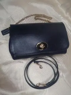 COACH 2WAY チェーンショルダーバッグ 黒 レザー F34602 - メルカリ
