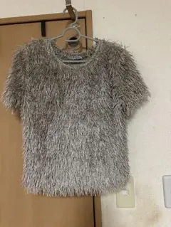 ZARA フリンジデザイン 半袖トップス