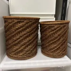 天然素材のバスケット2個セット