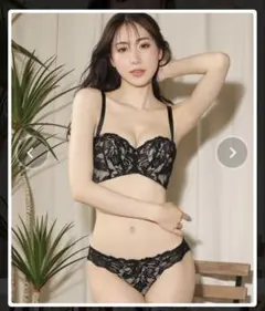 aimerfeel ストラップレスブラD70＋ショーツL ブラック　新品