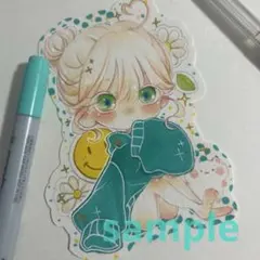 手描きイラスト　ダイカット　パーカー