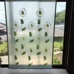 超美品】リネン シェードお花刺繍 プレーンシェード 小窓用 41,800円 