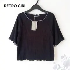 未使用 RETRO GIRL♡メロウ フリル カットソー /黒のサムネイル