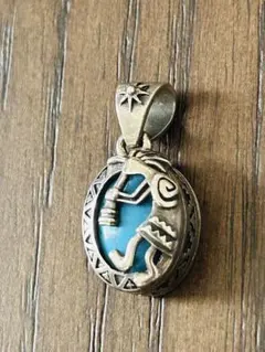 シルバー925 ターコイズ ココペリ ペンダント チャーム ホピ族 ナバホ族