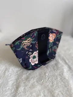 TORY BURCH トリーバーチ 花柄 ポーチ ネイビー 美品のサムネイル