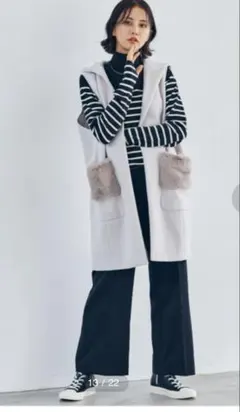 タグ有り！ほぼ 미사용 !バンヤードストーム⭐︎ファーポケベスト ジレ