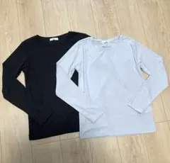 【美品】サマンサモスモスブルー リブ編み 長袖Tシャツ2枚セット カットソー F