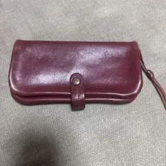 レザー長財布 ボルドー 本革