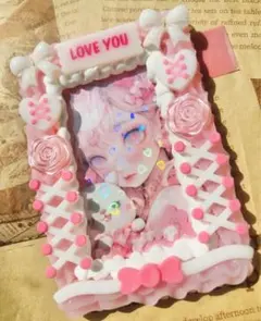 トレカデコ ホイップデコ トレカケース B8 横入れ　リボン　ピンク　アイラブ