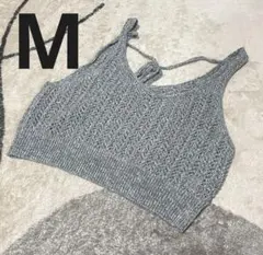 GU メッシュバックリボンニットビスチェ M