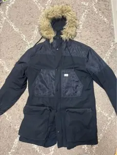 DIESEL フード付き ファー付きブラックモッズコート SIZE L